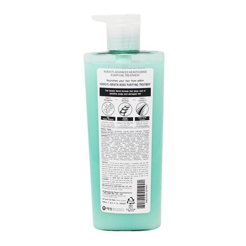 Kerasys Advanced Keratin Bond Purifying 20.2 fl oz / 600 ml (1-Pack, Treatment), Green