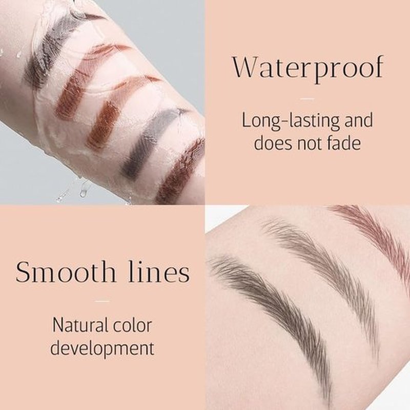 2 Pcs Microblading Eyebrow Pen, 2026 Upgraded 3D Waterproof 4-Tip Eyebrow Pencil, Natural Makeup Long-Lasting Fine Stroke Magic Eyebrow Pencil for Women Stay on All Day (Dark Brown(2 Pcs))