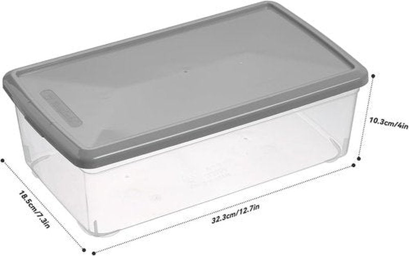 Sterilite 6 Quart Clear Storage Bins - Stackable Plastic Latching Boxes with Lids | Grey, 12 Pack