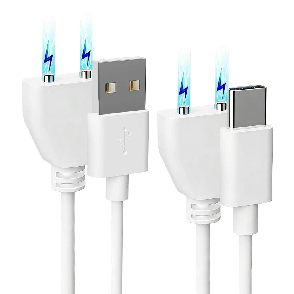 Rlissfiose 2Pack 6mm Magnetic Replacement Charger Cable with 2 Dots, 2.65ft(80cm) USB-A & USB-C Charging Port Set to Magnetic Cord for Rose Charger Toys,Massagers, Cleansers Electronics (6MM)