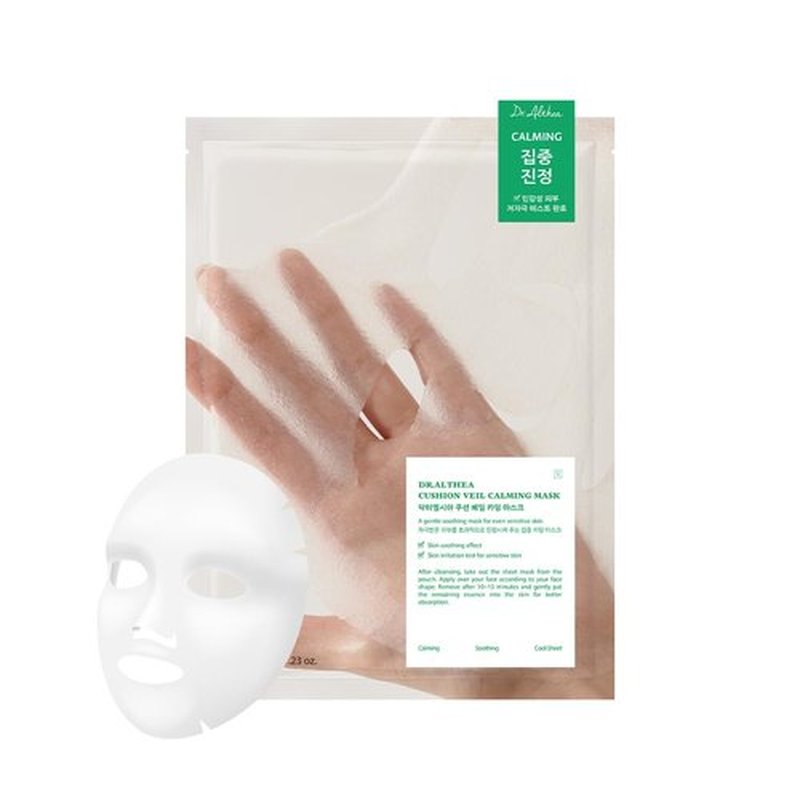 Dr.Althea Cushion Veil Calming Mask - Cooling Mask to Reduce Redness | Soothe Irritated Skin with CICA | Vegan Korean Skincare (Pack of 4)