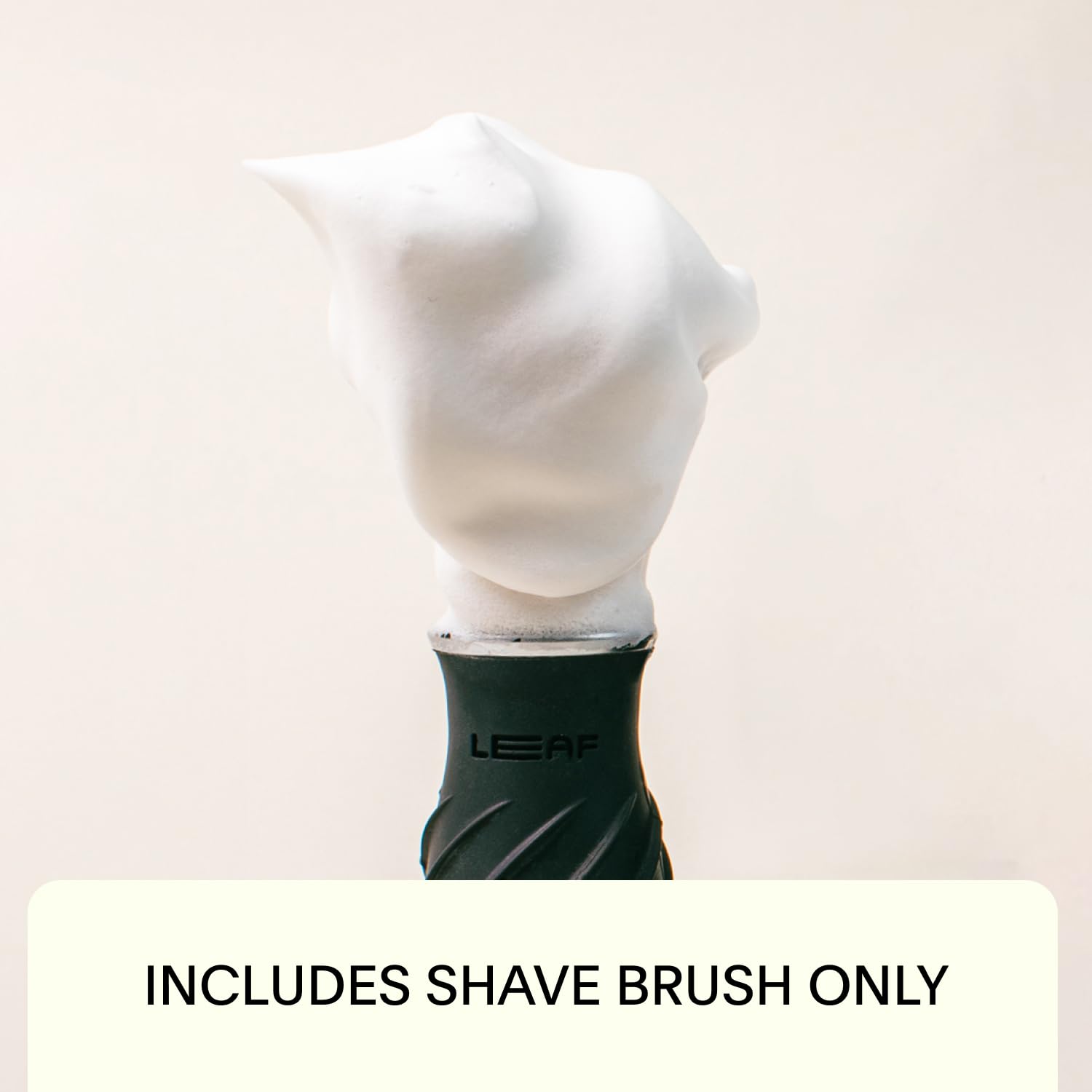 Leaf Shave Grooming Brush - Metal & Silicone Handle, Black