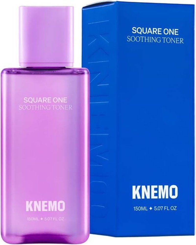 KNEMO Square One Soothing Toner for Sensitive Skin with Calming CICA, Tea Tree, Anti-Sebum, Antioxidants, AHA, PHA, Niacinamide, Vegan, Cooling, Fragrance-Free | 5.07 fl oz ✦ 150ml