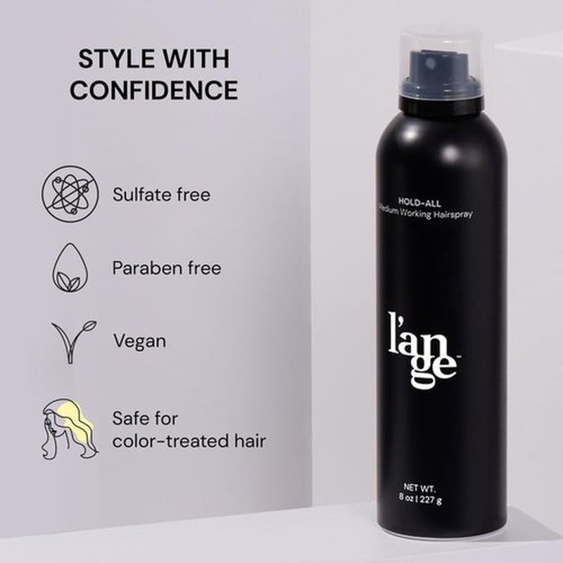 L'ANGE HAIR Hold-All Medium Working Hairspray - Brushable Finish & Flexible Hold | 8 oz | Humidity & UV Protection