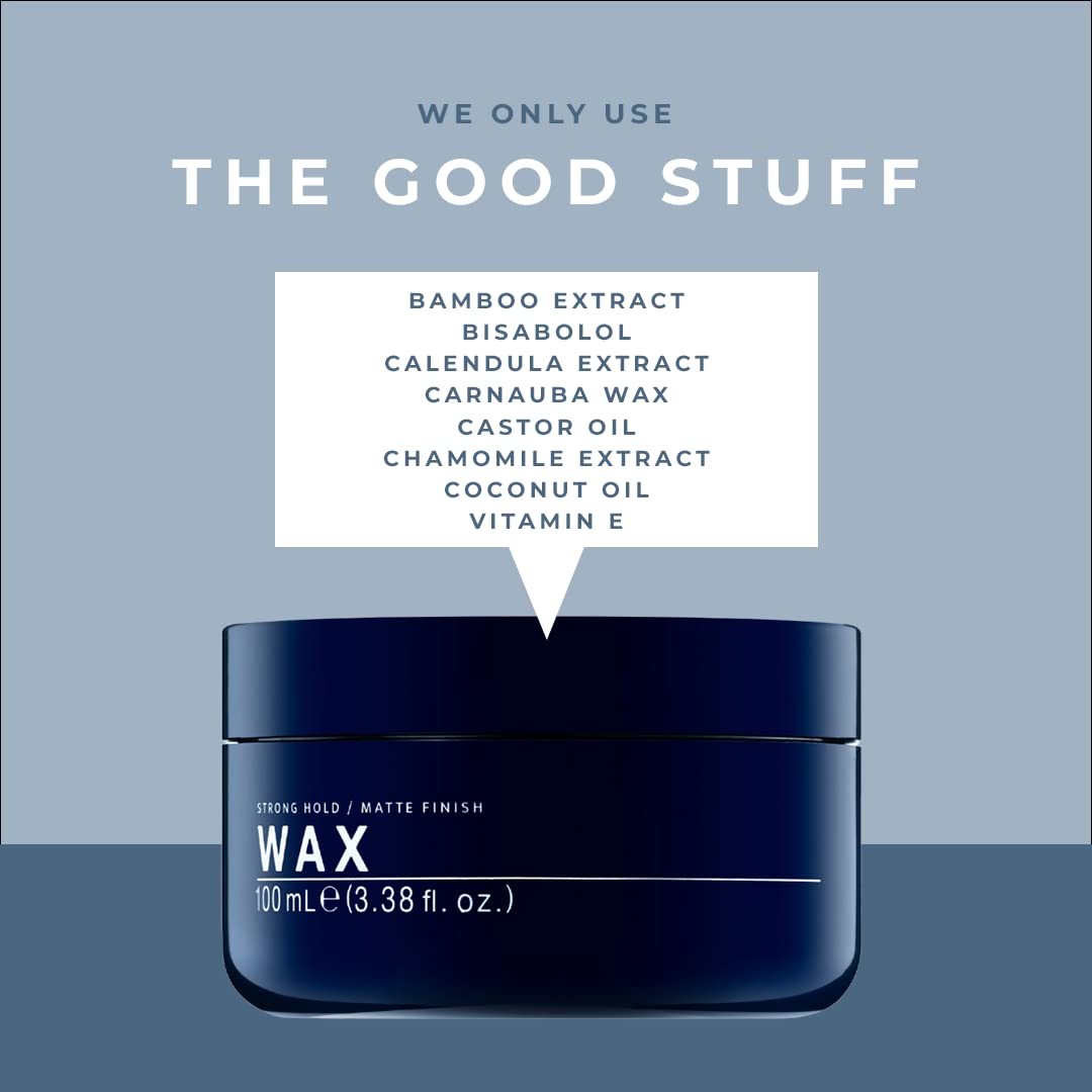 Selvedge Grooming Sculpting Hair Wax for Men, Beard & Hair, Strong Hold, Matte Finish, Made in Italy, 3.38 fl oz
