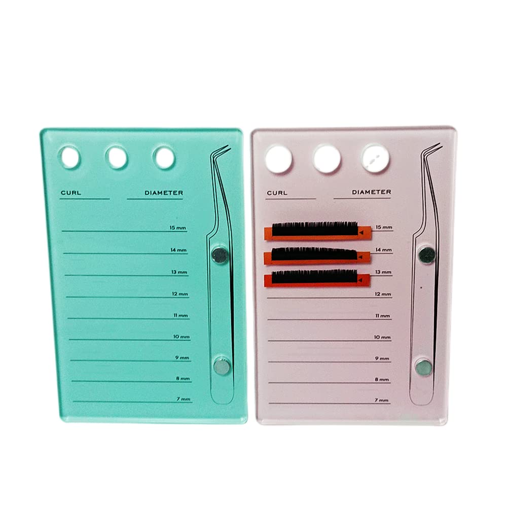 Acrylic Eyelash Extension Eye Lash Pallet Tool, Grafting False Eyelash Organizer Extension Pad Lash Tray Gasket Adhesive Glue Holder (Pink with Scale)