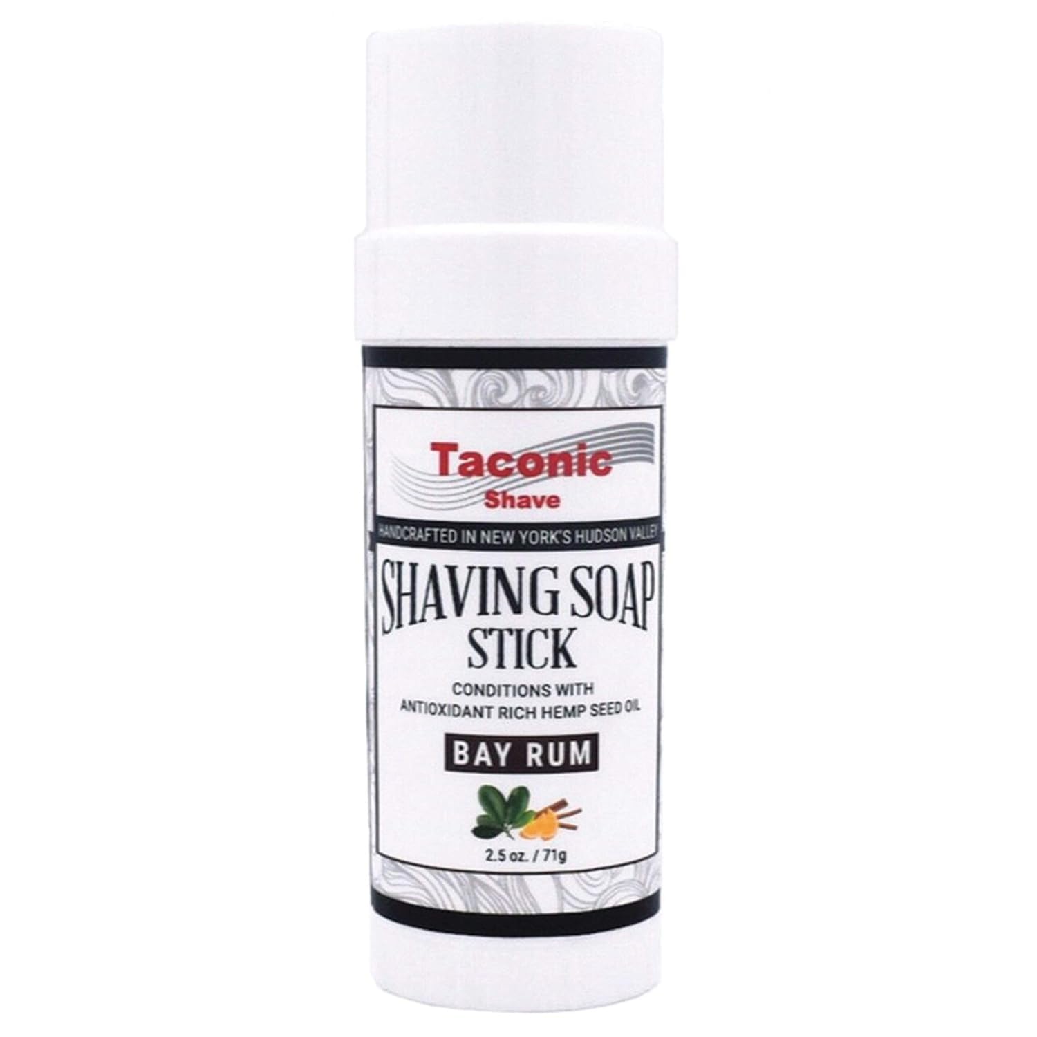 Taconic Shave Shaving Soap Stick with Antioxident Rich Seed Oils for a smooth shave (Bay Rum)