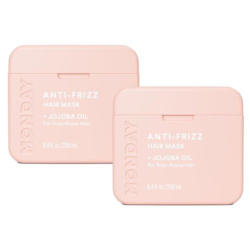 MONDAY HAIRCARE ANTI-FRIZZ Hair Mask with Shea Butter, Jojoba, Coconut, & Almond Oil for Frizz-Prone Hair 250 mL (Dual Pack)