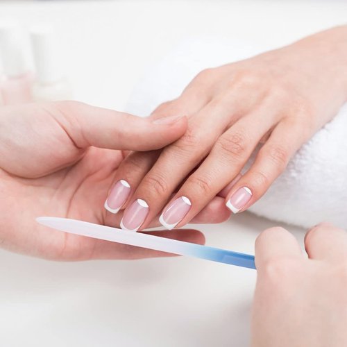 Premium Crystal Glass Nail File for Natural Nails, Professional Glass Nail Files with case for Unisex, Portable Glass Nail File Double Sided for Natural & Acrylic Nail Care (Black, Blue & Pink)