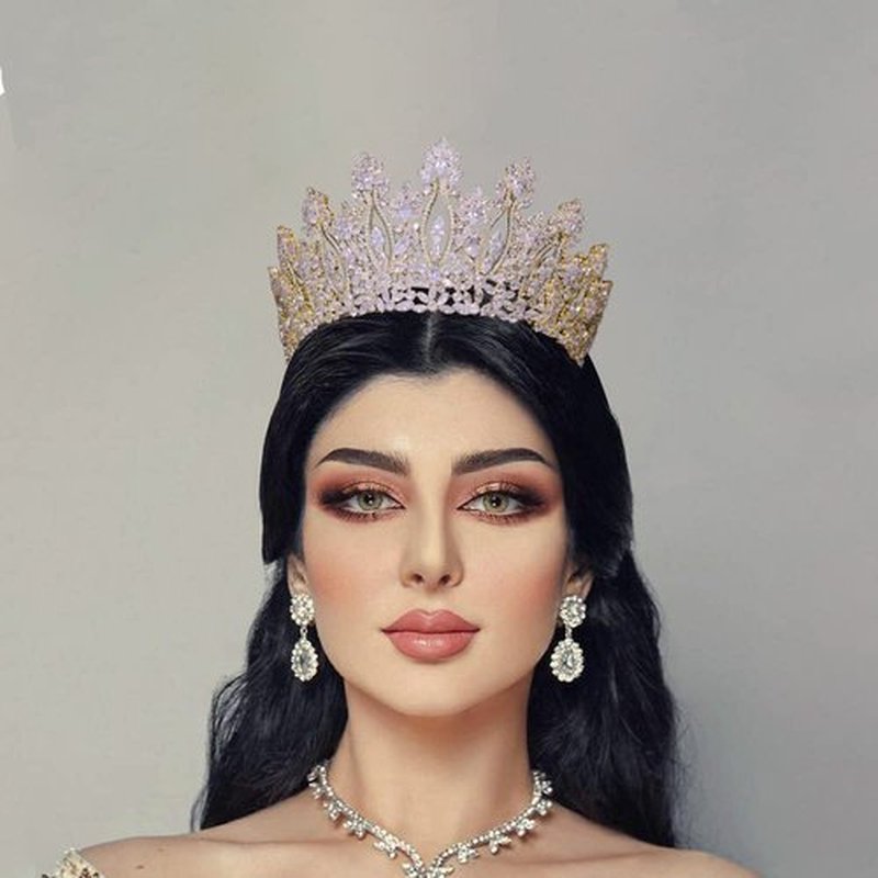 FASNAHOK Luxury Tall Pageant Queen Crowns for Women Coronas Para 15 Anos Quinceaneras Large Cubic Zirconia Wedding Tiaras Big Bridal Hair Accessories Gift Gold