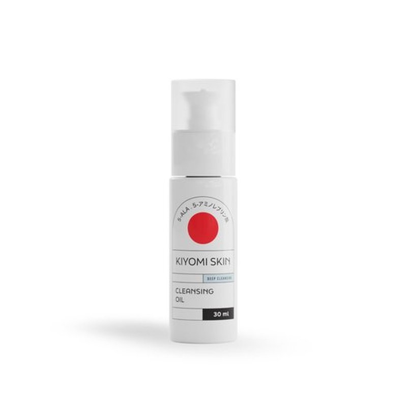 Kiyomi Skin Travel Size Cleaning Oil 1 fl.oz. With 5-ALA and Vitamin E Cleanser Vegan Facial Cleanser Make Up Remover