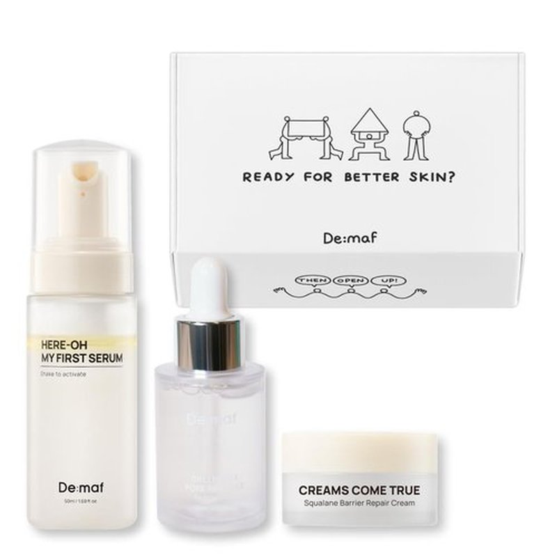 De:maf Welcome Skincare Gift Kit – Bestseller 3-Step Skincare Set for Sensitive Skin & Barrier Care | Travel Size Skincare Gift Set for Mom & Women