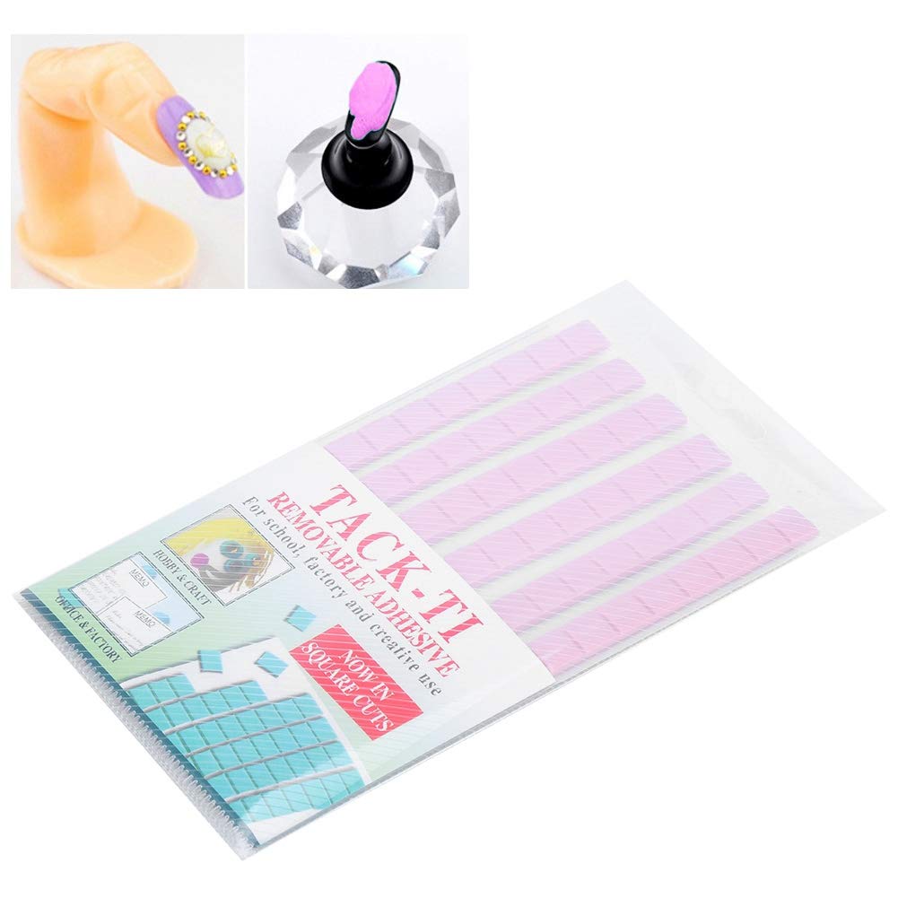 Manicure, Professional Reusable Nail False Nail Tips Sticky Adhesive Manicure Tool Pink