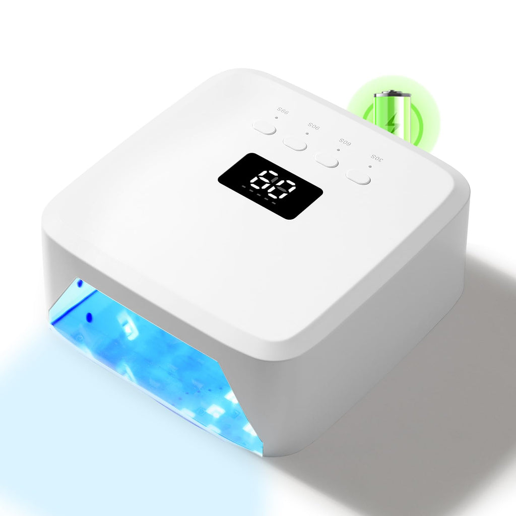UV Nail Lamp CHRISTINE SHELLY, Rechargeable LED Nail Light Professional Nail Dryer with 4 Timer Setting, Touch Control & Auto Sensor, Curing lamp for Salon & Home