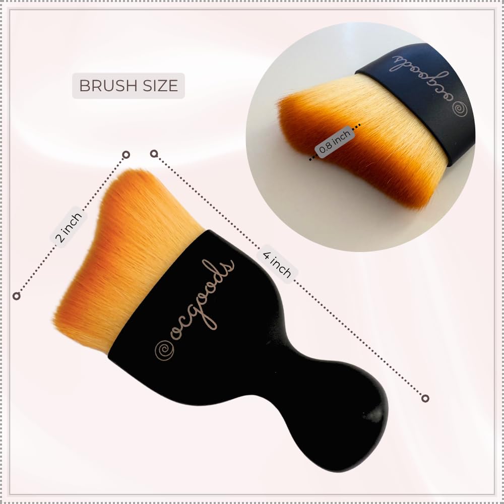 Skincare Angled Makeup Brush Applicator for Liquid Foundation Sunscreen BB Cream Bronzer Self-Tan and Tinted Moisturizer