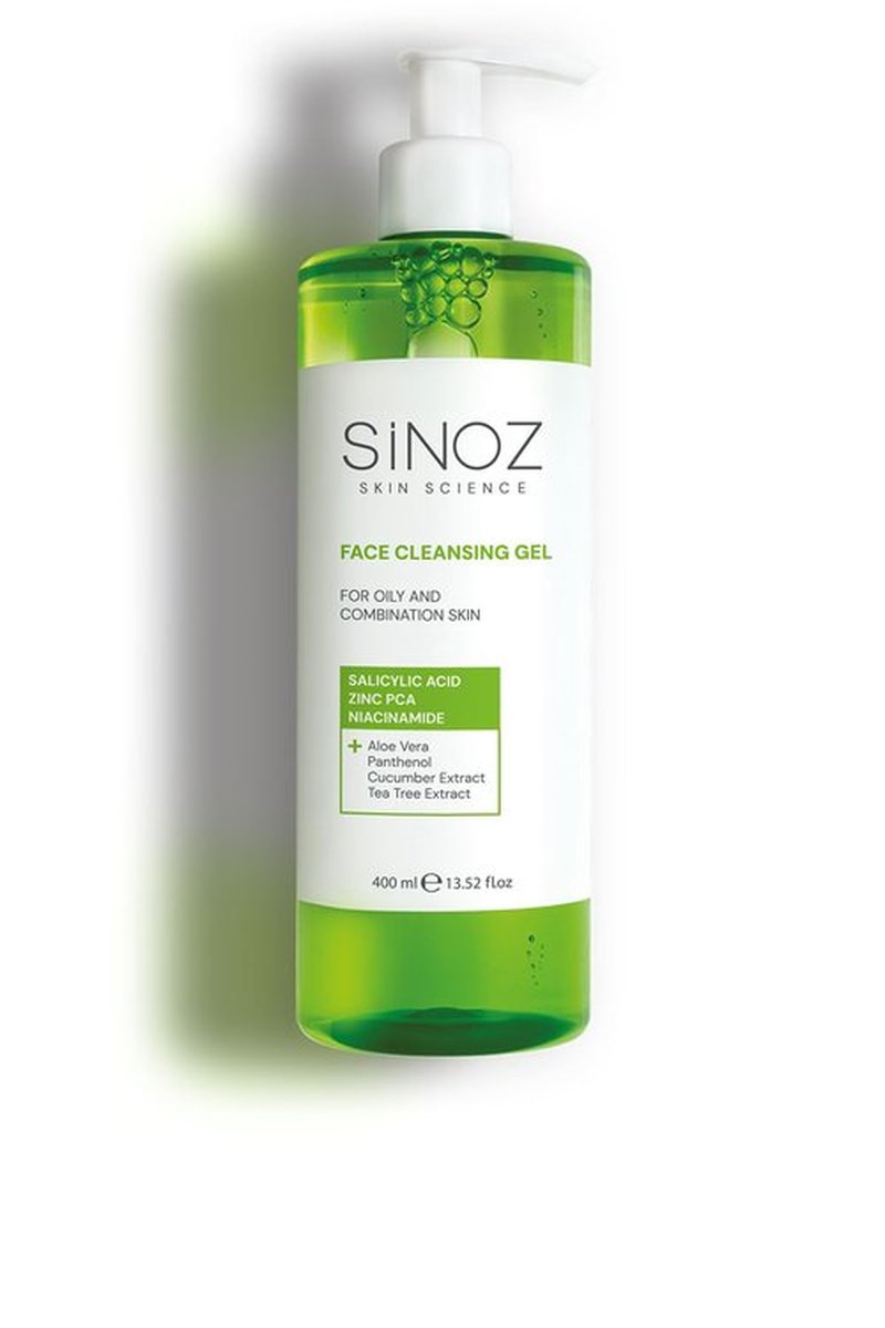 Sinoz Perfect Sebum Balancing Facial Cleansing Gel | With Salicylic Acid & Niacinamide | For Oily & Combination Skin | Deep Pore Cleanser & Oil Control | 400 ml