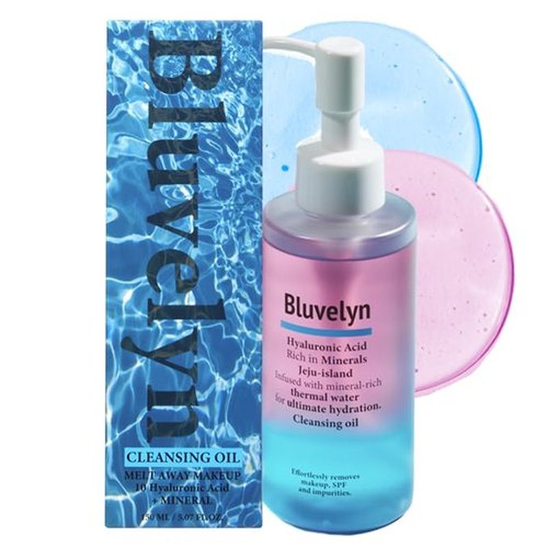 BLUVELYN Blackhead Melting Cleansing Oil – Dual-Phase Formula with Warming Effect – 10x Hyaluronic Acid & Jeju Spa Minerals – Melts Sebum & Waterproof Makeup – 5.07 fl oz