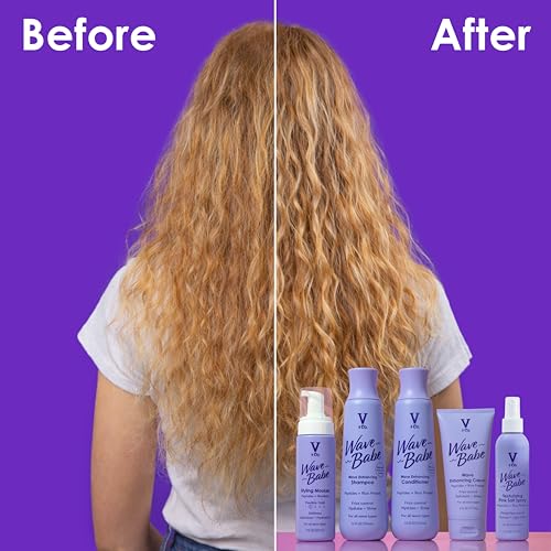 V&Co. Beauty Wave Babe Wave Enhancing Cream (2 Pack) – Wave Cream for Wavy Hair, Anti Frizz & Hydrating Hair Care with Peptides & Rice Protein, Defines Waves & Adds Lasting Softness – 6 oz