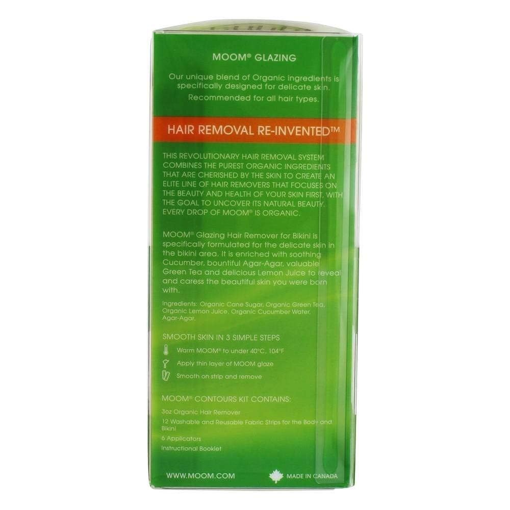 MOOM USDA Cucumber Organic Hair Removal Sugar Wax for Bikini Line - 3 oz