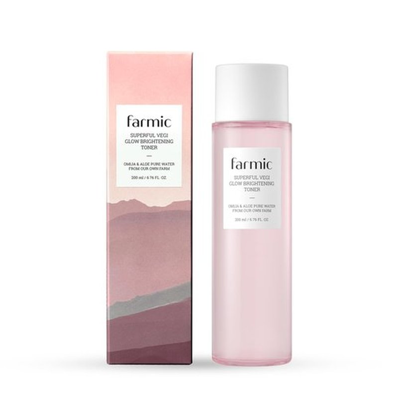 FARMIC Superful Vegi Glow Toner 6.76 fl.oz (200ml) Aloe & Omija Soothing Moisturizer Facial Vegan Toner Hydrating Radiant Face Cruelty-Free Korean Daily Skincare Prep All Skin Types