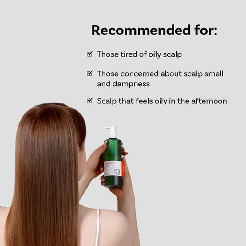 APOTHE Shampoo for Scalp & Sebum Care – 10.1 fl.oz. (300ml) – pH-Balanced, Deep Cleansing, and Refreshing for Oily & Sensitive Scalp