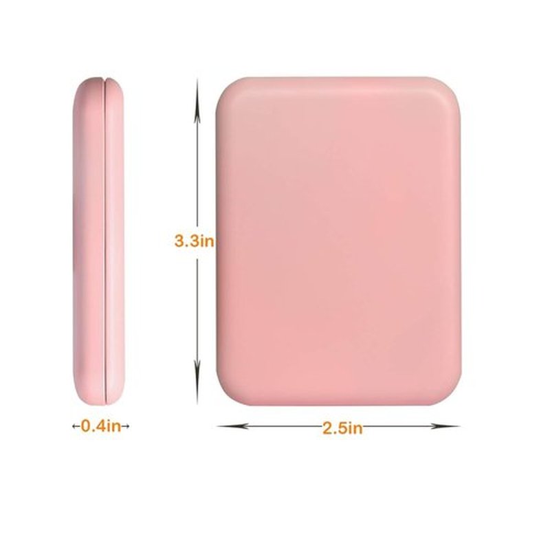 Kintion Compact Travel Makeup Mirror - 1X/3X Magnification with LED Light | Portable Folding Design, Pink
