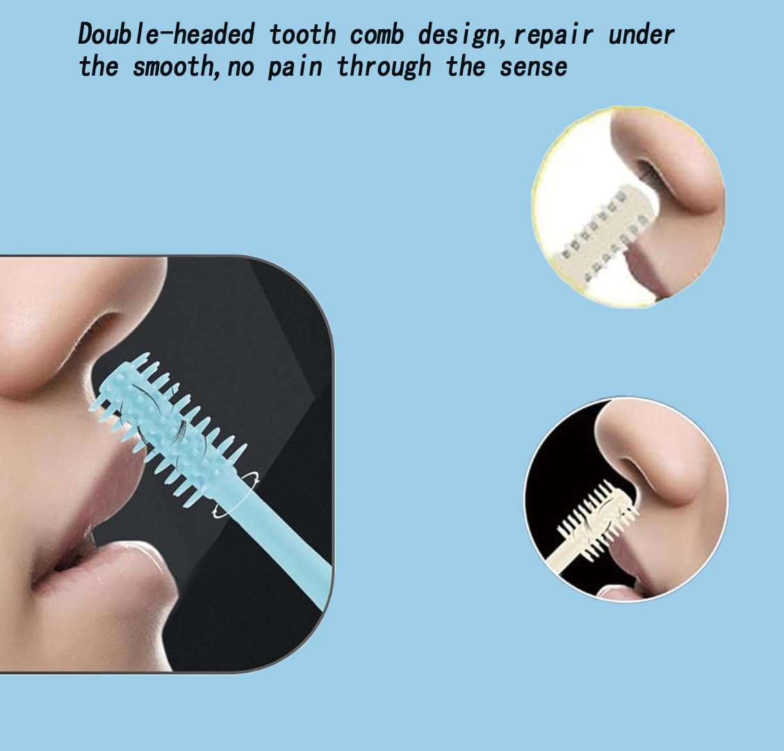 2-in-1 Nasal Hair Cutter, 2024 New Upgraded Manual Nose Hair Trimmer, Double Sided and 360° Rotating Nose Hair Trimmer, Nostril Hair Remover Tool for Men Women (24)