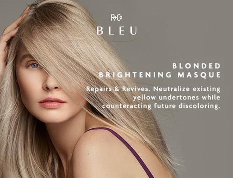 R+Co BLEU Blonded Brightening Masque - Revive Dull Blondes, Hydrate & Neutralize Yellow Undertones | 5 oz