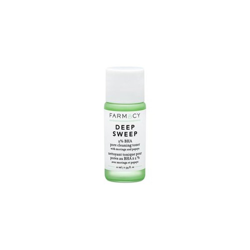 Farmacy 2% Salicylic Acid Toner for Face - Deep Sweep BHA Liquid Exfoliant + Pore Cleaner - Controls Oil, Gently Exfoliates + Refines Pores - Skin Care for Combo, Oily + Blemish-Prone Skin - (10ml)