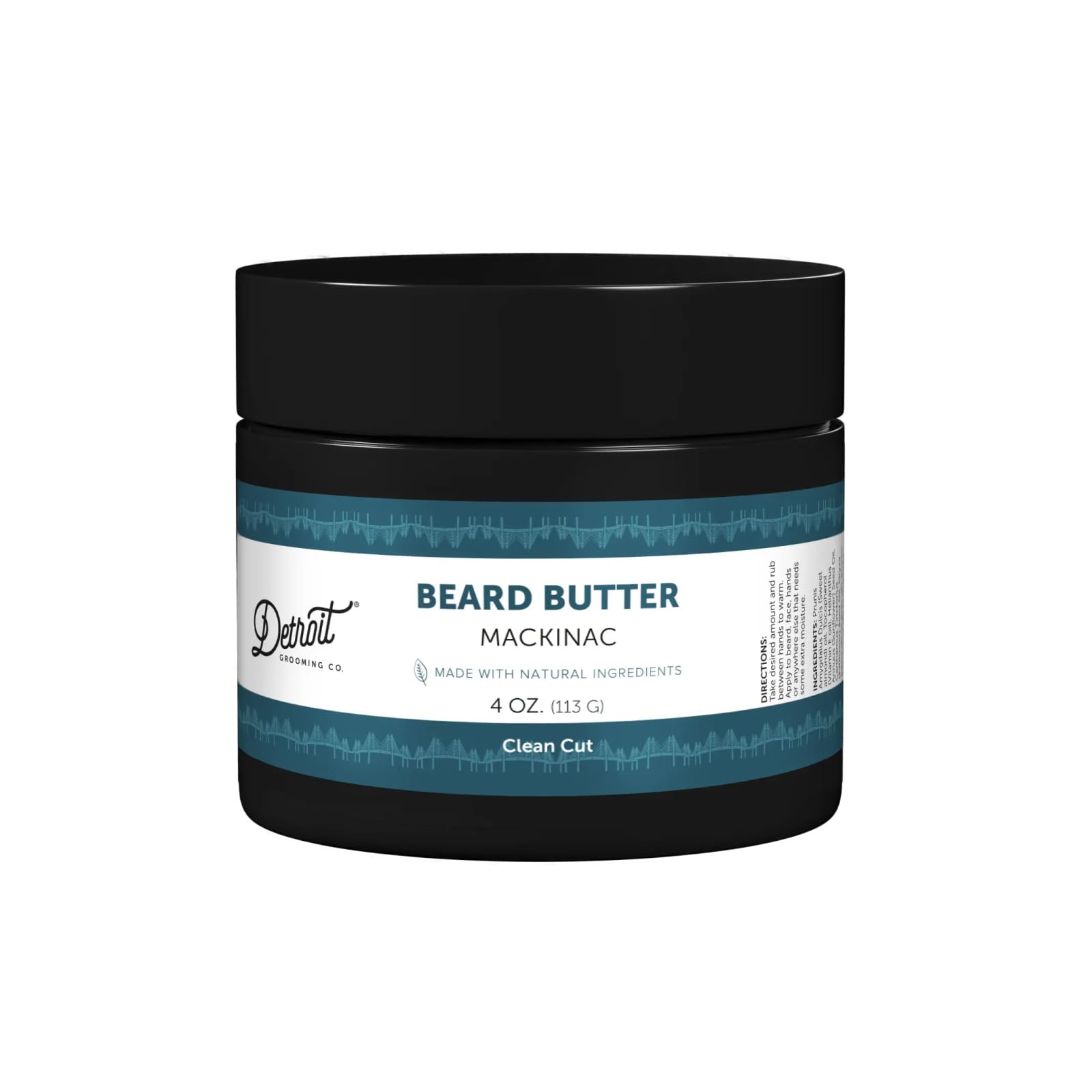 Detroit Grooming Co. Beard Butter for Men - Premium Leave-In Conditioner & Softener with Safflower Oil & Shea Butter - Hydrating Beard Moisturizer for Growth & Thickness - Mackinac, 4oz