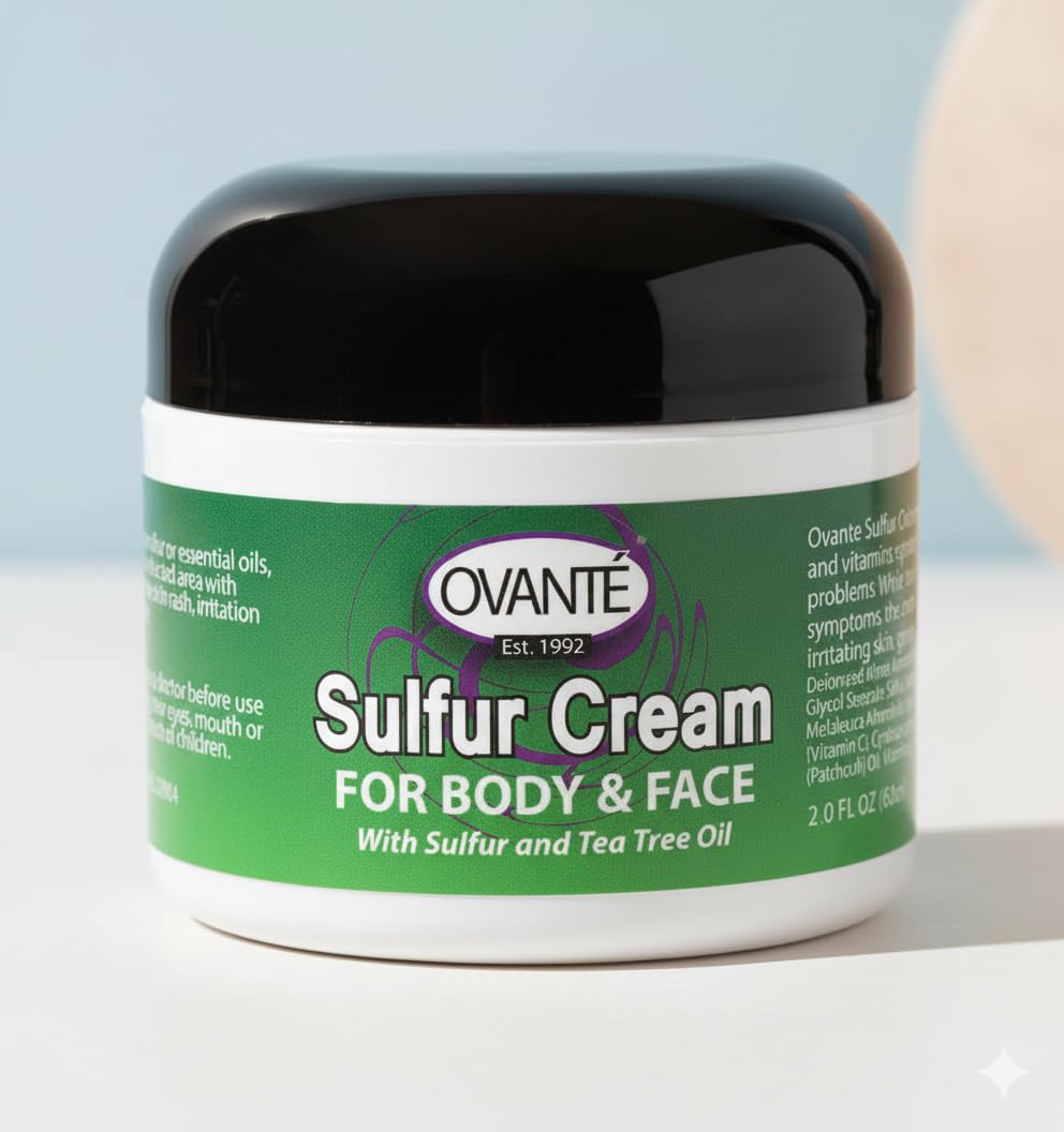 Ovante 3% Sulfur Cream with Tea Trea Oil for Sensitive, Dry & Mature Skin - 2.0 oz