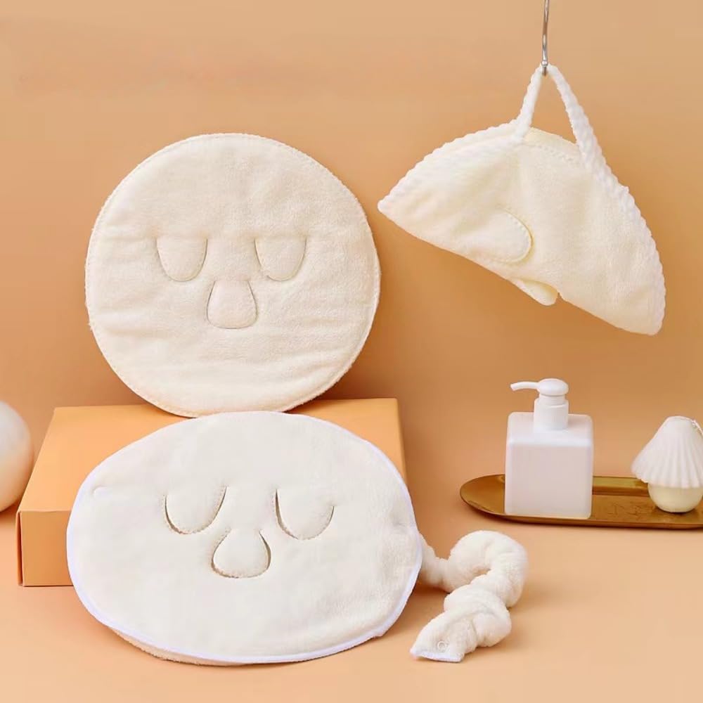 3Hole Towel Mask Cold and Hot Compress Facial Vaporizer Available Towel Moisturizing Beauty Spa Suitable for Women Facial Vaporizer Mask(2 Pack)