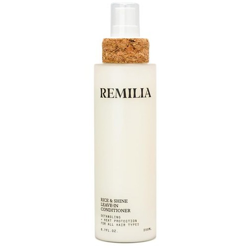 Remilia Rice & Shine Leave-In Conditioner Spray - Detangling Heat Protectant with Rice Protein & Botanical Oils for Color-Treated Hair - 6.7 fl oz | Made in USA