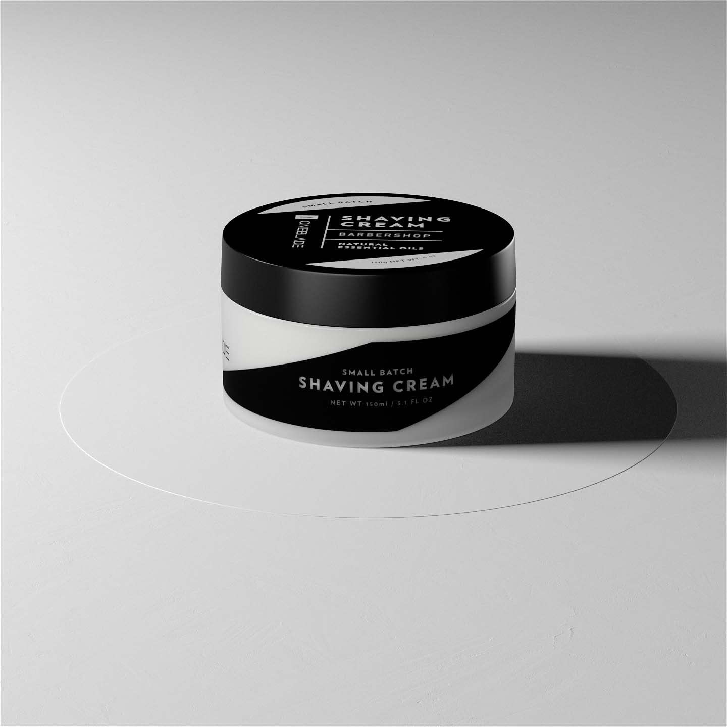 OneBlade Black Tie Shaving Cream for Men 150ml - Sulfate, Paraben, & Alcohol Free (Barbershop)