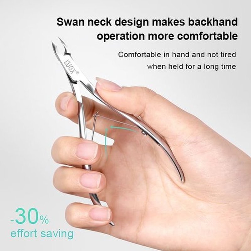 L'UGX Cuticle Trimmer Professional Cuticle Nippers, Stainless Steel Cuticle Cutter, Pedicure Manicure Tools for Fingernails Toenails, 4.5mm Jaw