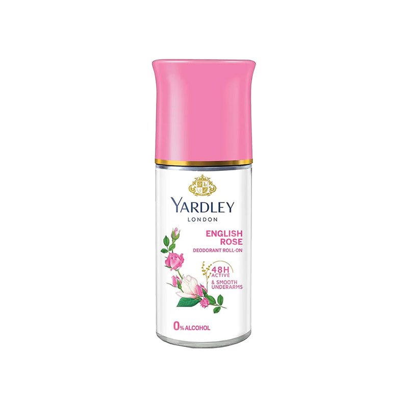 Yardley London English Rose Deodorant Roll-On - 48-Hour Protection | Alcohol-Free | 1.7oz (50ml)