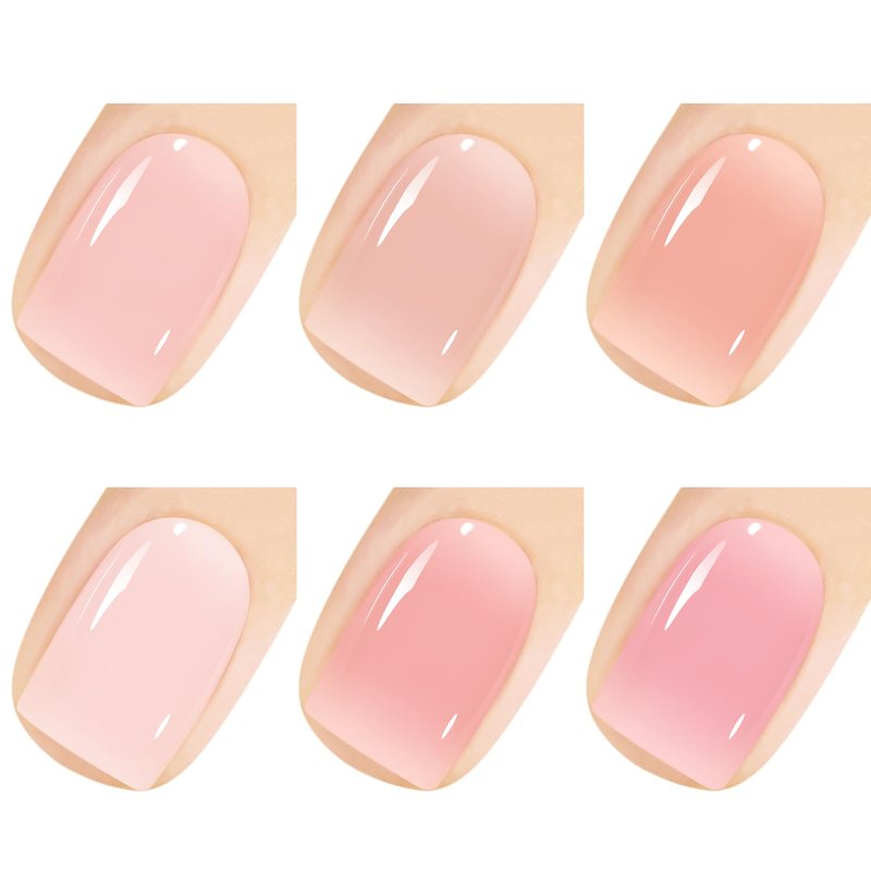 Vishine Jelly Gel Nail Polish 8ML Set Sheer Nude Pink Gel Polish Crystal Transparent Gel Polish Kit Nail Art Varnish Manicure Collection Gift Set 6PCS