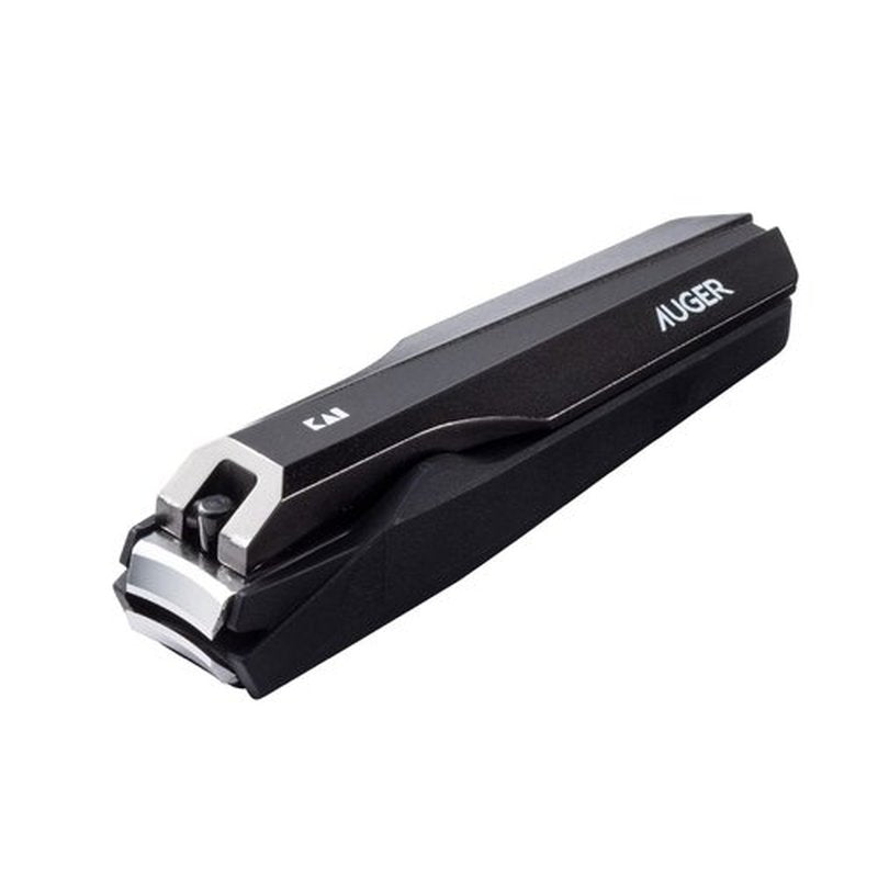 Kai AUGER Tsumekiri M Standard AUGER Nail Clippers M Stainless Steel Men's Hands and Feet, 1個 (x 1), Black