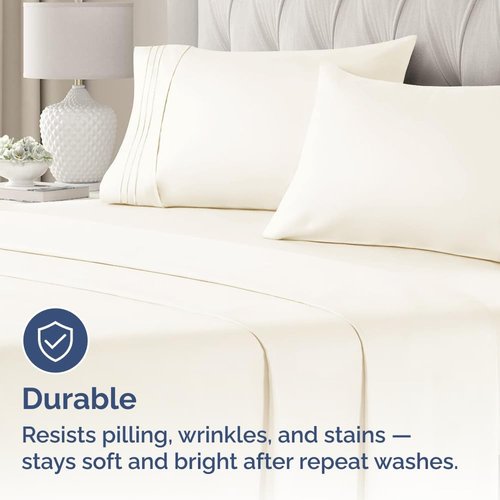 Standard Pillow Cases Set of 2 | Ultra-Soft Hotel Quality - Comfy, Wrinkle-Free & Stain Resistant - Off White
