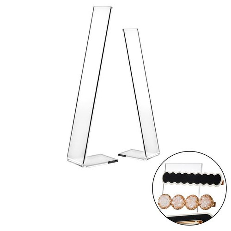 Suwimut 15 Pieces Acrylic Hair Clip Display Stand, Clear L-Shaped Hairpin Barrette Stand Holders, Tabletop Hair Clip Organizer Storage Rack for Hair Bow, Headbands, Hair Ties, Teen Girls, Women