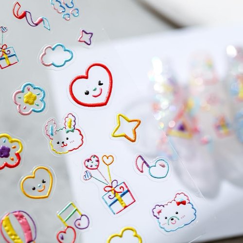 Dedyel Rainbow Birthday Party Nail Stickers Cute Cartoon Designs Self-Adhesive Nail Art Stickers for Kids Girls Women Nail Art Decoration