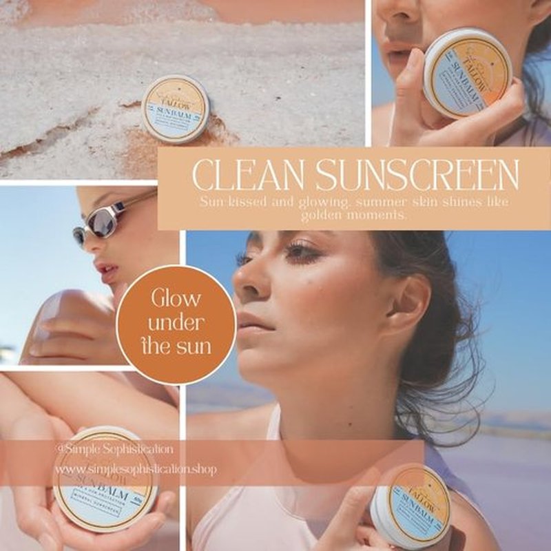 Tallow Sun Balm - Tinted Mineral Sunscreen with Grassfed Tallow & Zinc Oxide | SPF 30 | 2 oz (Fair)