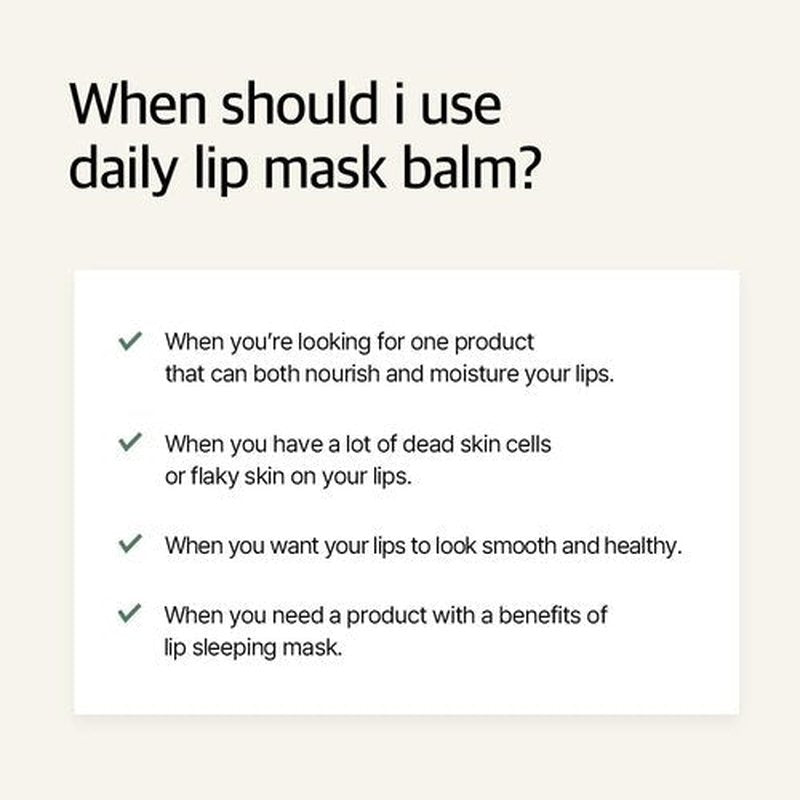 mixsoon Natural Bean Lip Mask Balm - Hydrated Lips, Softening, Fermented Bean and Shea Butter, Vegan Formula for Smooth Lip Balm 11g / 0.37 fl. oz. Korean Glass Skin Care