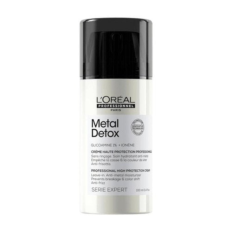 L'Oréal Professionnel Paris Metal Detox Smoothing Cream - Lightweight Leave-In Treatment for All Hair Types, Hydrates & Protects Against Frizz