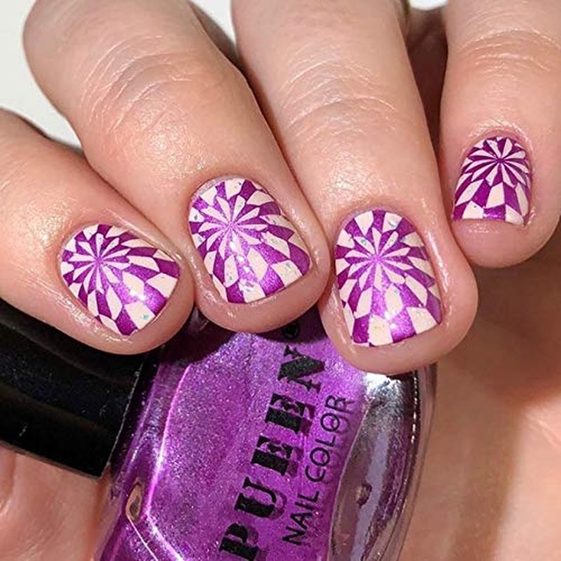 PUEEN Rocking Metallic Stamping Nail Polish Nail Art Color - Set of 6 Metallic Colors - 12ml each - BH000935