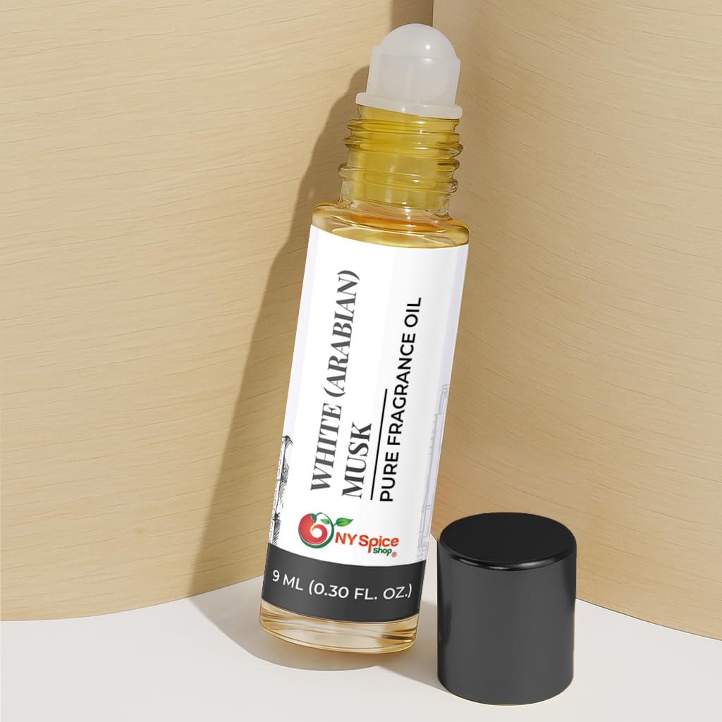 NY Spice Shop White Arabian Musk – Pack of 1 Smooth Aromatic Notes & Oil Based Perfume Blend – Natural Scent Essence with Refreshing Aroma Tone – Traditional Arabian Fragrance for Personal Scents
