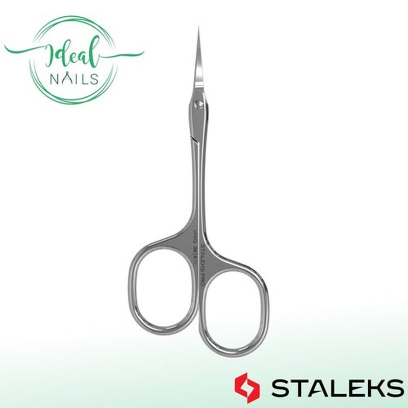 Staleks Asymmetric UNIQ 30 Type 4 Cuticle Scissors – Asymmetric Rings with Right-Lowered Handle