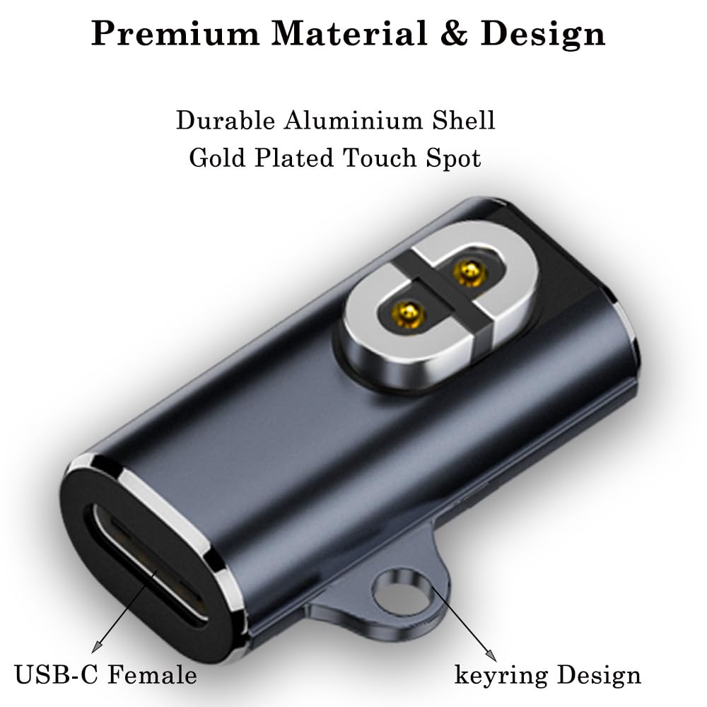 AuviPal USB C Magnetic Charger Adapter for AfterShokz Aeropex, Shokz OpenComm, OpenRun, OpenRun Pro, OpenRun Mini and OpenRun Pro Mini - 2 Pack, Gray