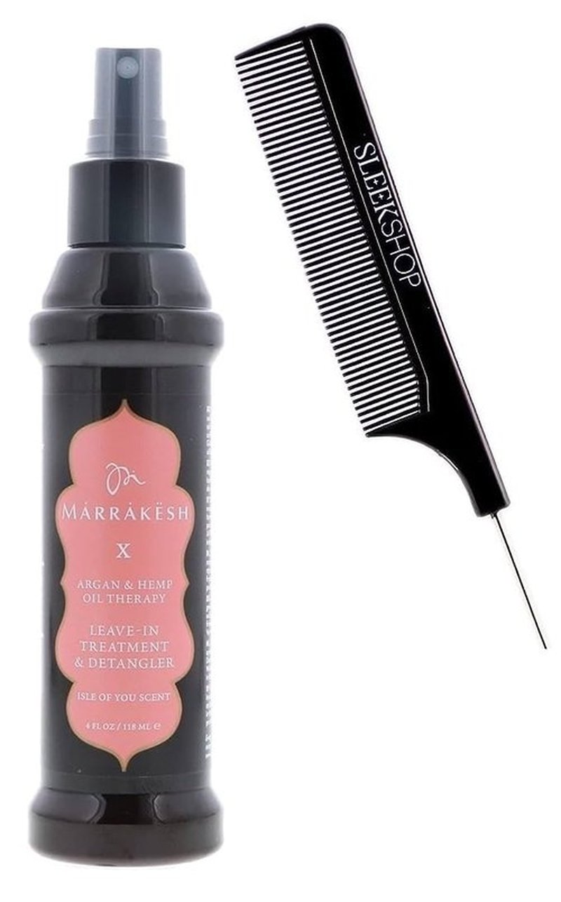 **SIeekshop Comb + Marrakesh Leave-In Treatment | Argan & Hemp Oil Hair Spray - Clean, Moisturize & Detangle (4 oz)**