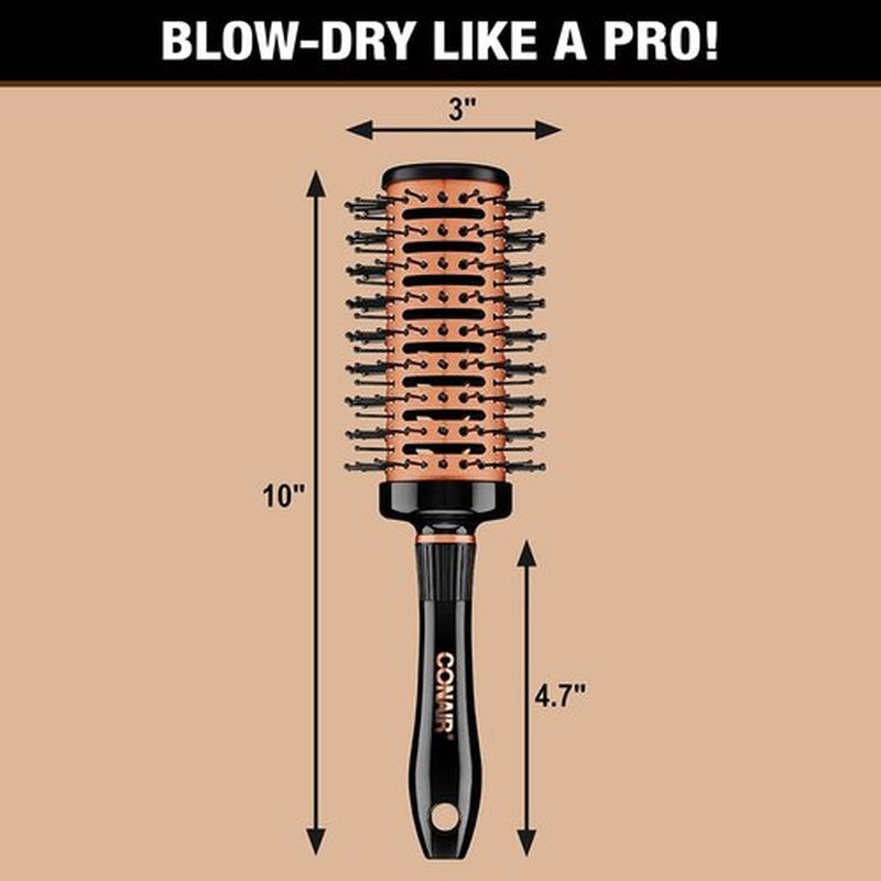Conair Vented Round Brush | Copper Collection for Quick Blow Drying and Styling